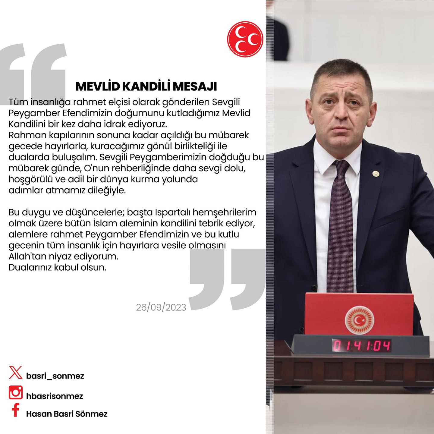 Isparta MHP Milletvekili Hasan