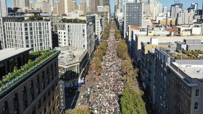ABD’nin San Francisco Ve Washington Kentinde Filistinlilere Destek Yürüyüşleri Düzenleniyor.