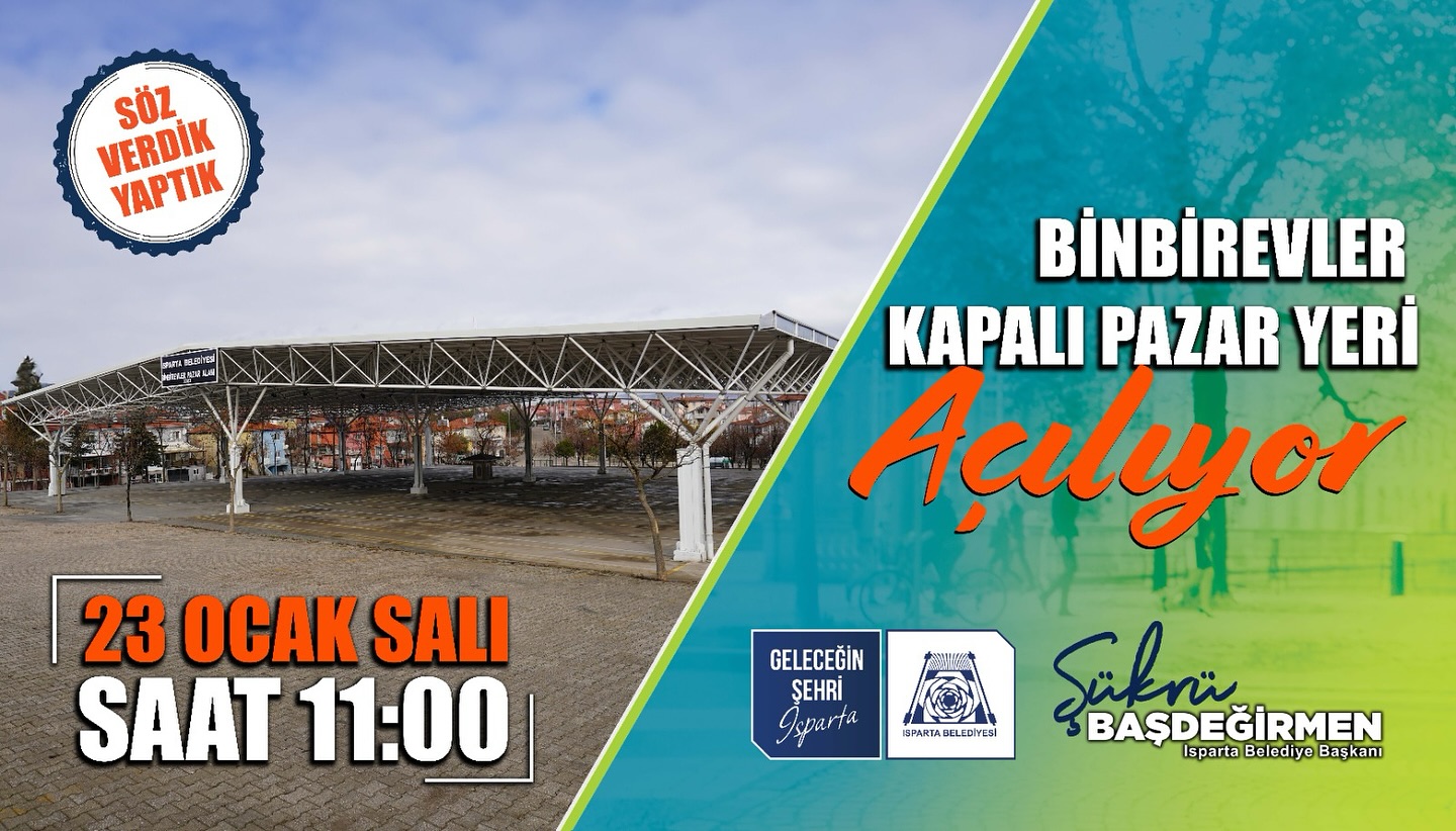Isparta’ya Bir Kapalı Pazar
