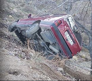 Isparta’da freni patlayan otomobil