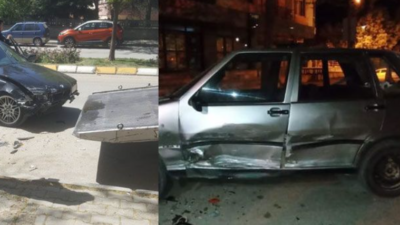 Kontrolden çıktı, Park Halindeki Otomobile çarptı