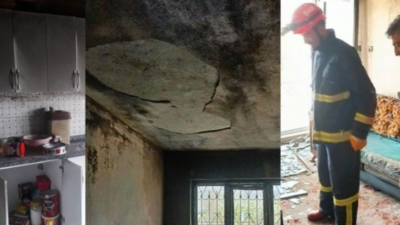 Isparta’da yangın ev kullanılamaz hale geldi