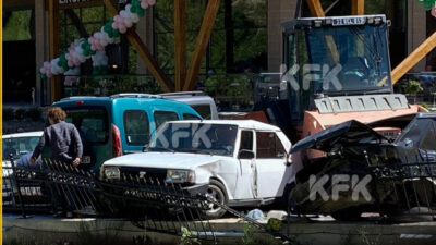 Silindir araçları ezdi