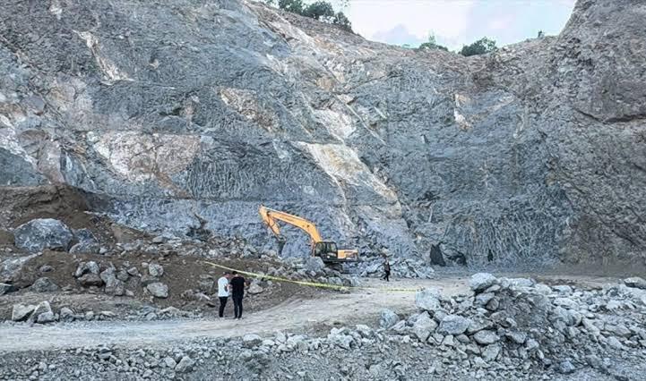 Mermer ocağında kaza meydana geldi