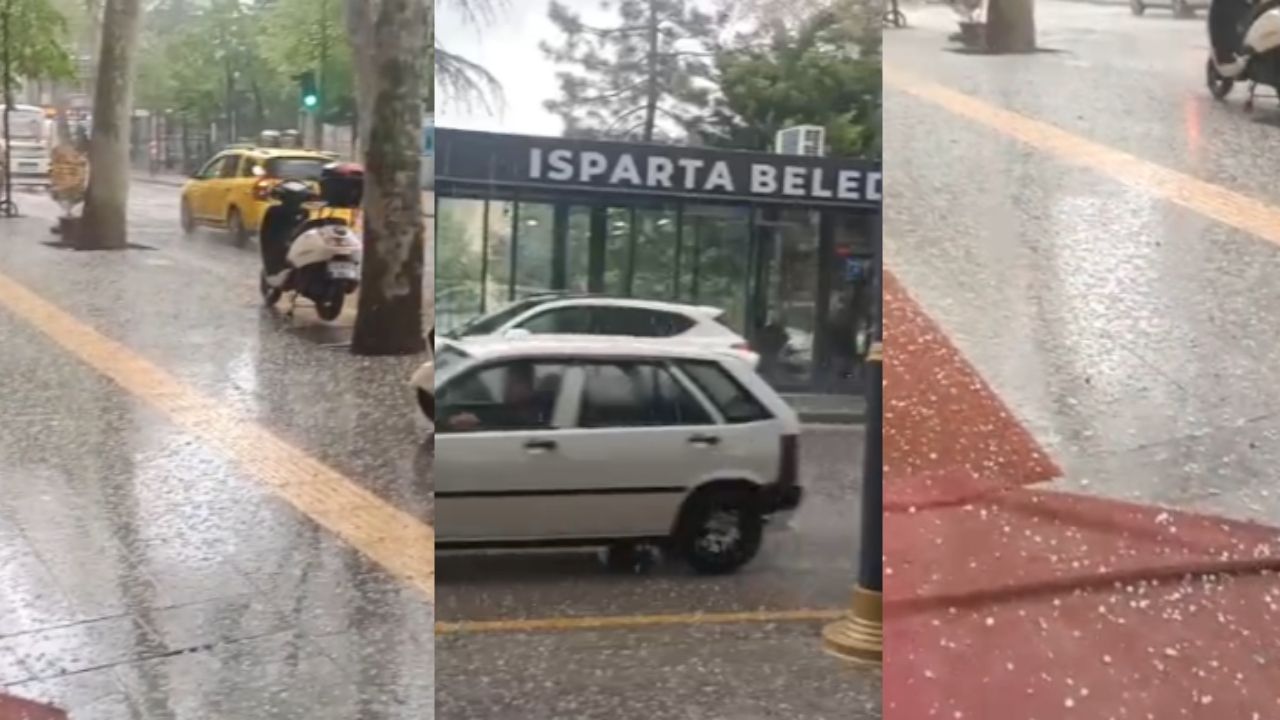 Sürpriz Dolu Yağışı Isparta’da Gün Ortasında Kışı Yaşattı