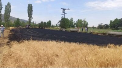 Isparta’da Trafo Patladı, Ekin Tarlası Yandı