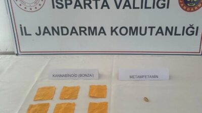 Isparta’da jandarma ekiplerince düzenlenen uyuşturucu