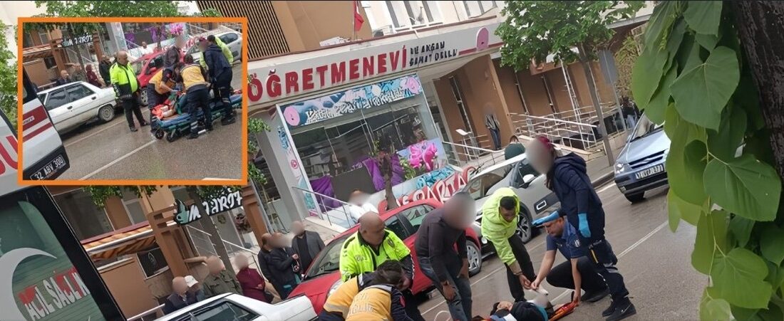 Isparta’da yağış nedeniyle kayganlaşan