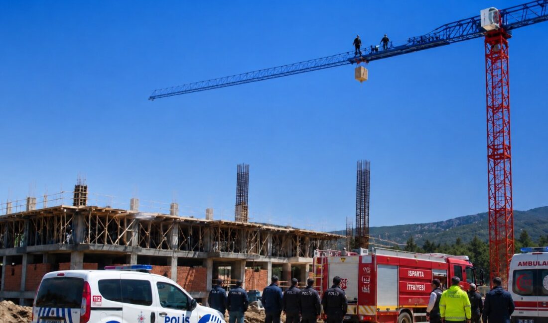 Isparta'da yapımı devam eden TOKİ