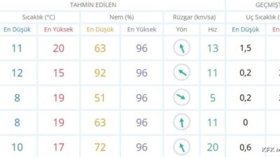 ISPARTA (KFK Ajans) – Meteoroloji